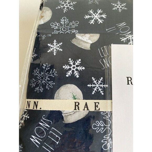 Rae Dunn SnowGlobes Snowflakes Christmas Holiday Soft Queen Sheet Set 4 Piece - Picture 3 of 13